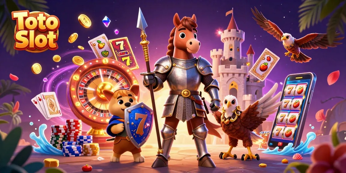Visual kasino Toto Slot yang mendebarkan dengan koin emas dan simbol buah, menciptakan pengalaman bermain yang menarik.