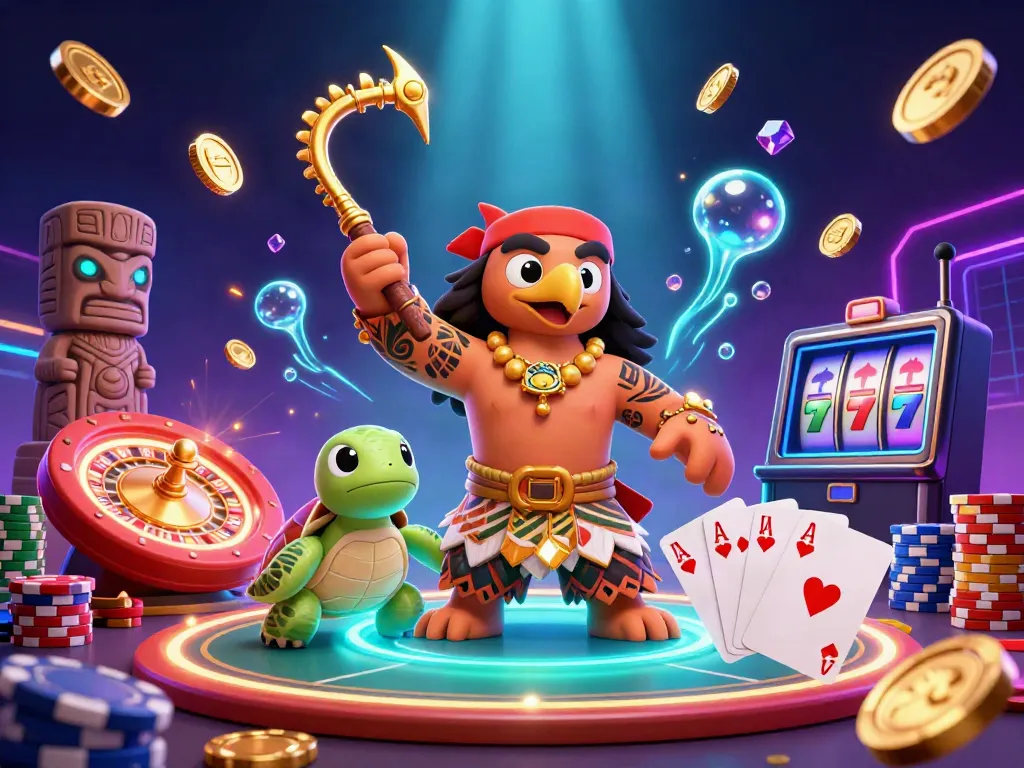 Experience the thrill of toto with our vibrant casino scene featuring a demigod and treasure.