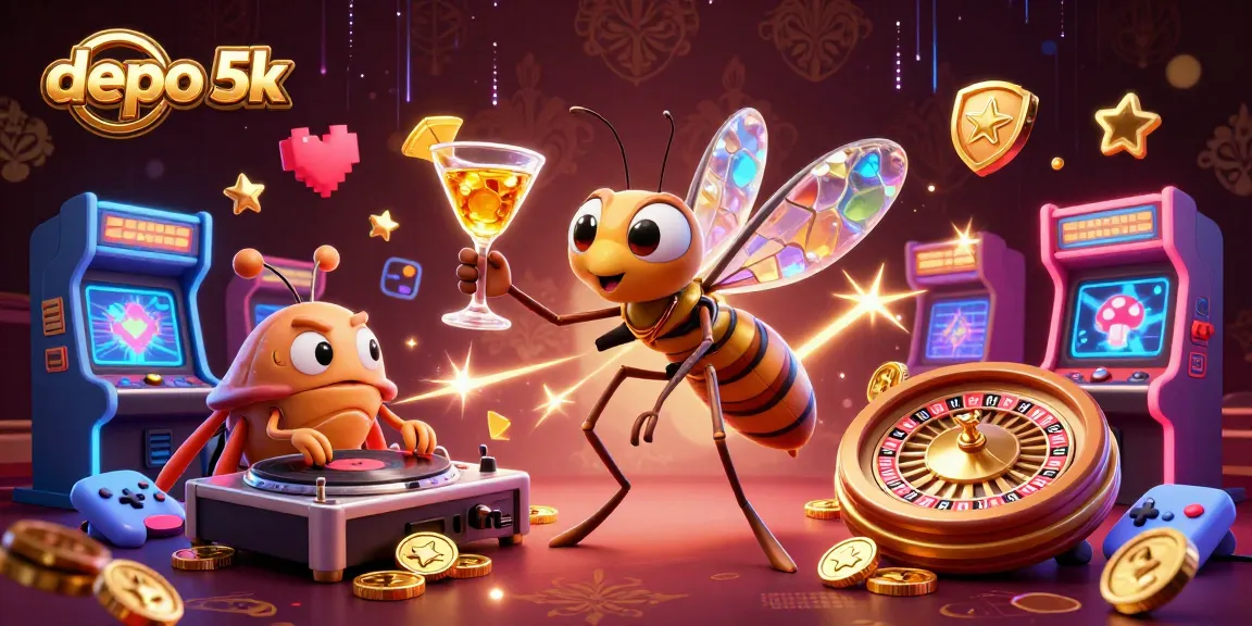 Engage with depo 5k in a vibrant casino scene featuring unique 3D characters and exciting game elements.