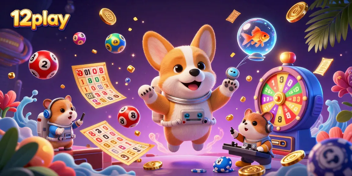 Delve into the vibrant universe of 12play with this immersive casino scene featuring animated characters and gaming elements.