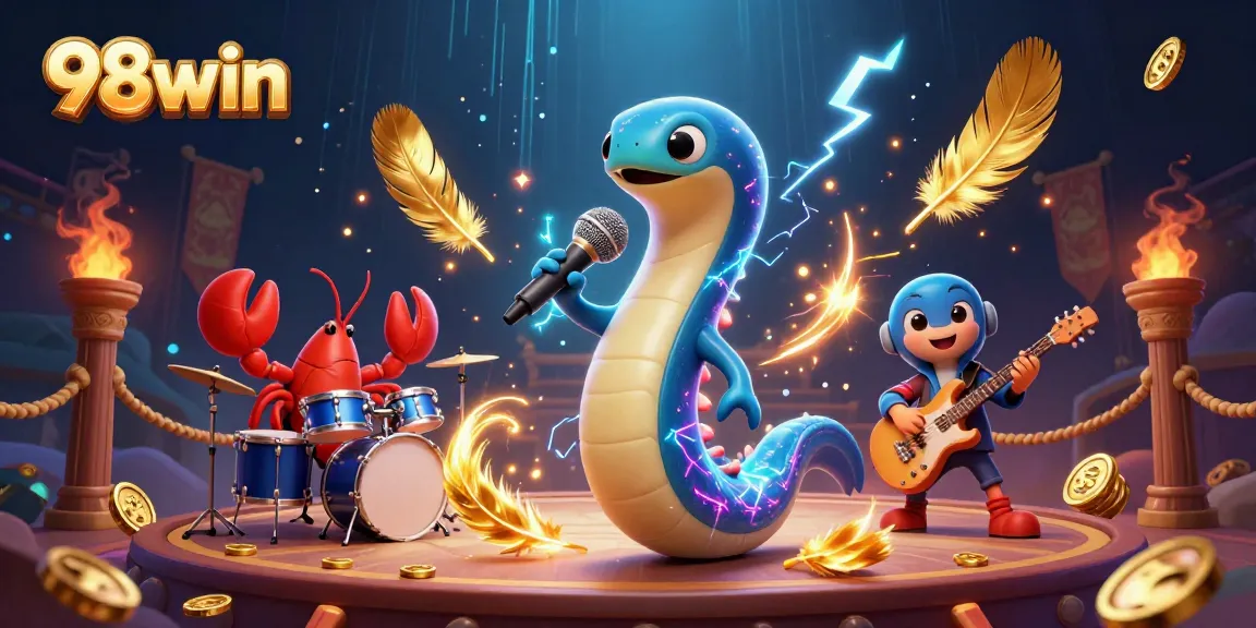 Play to win at 98win with electric eel DJ performance amidst an underwater casino