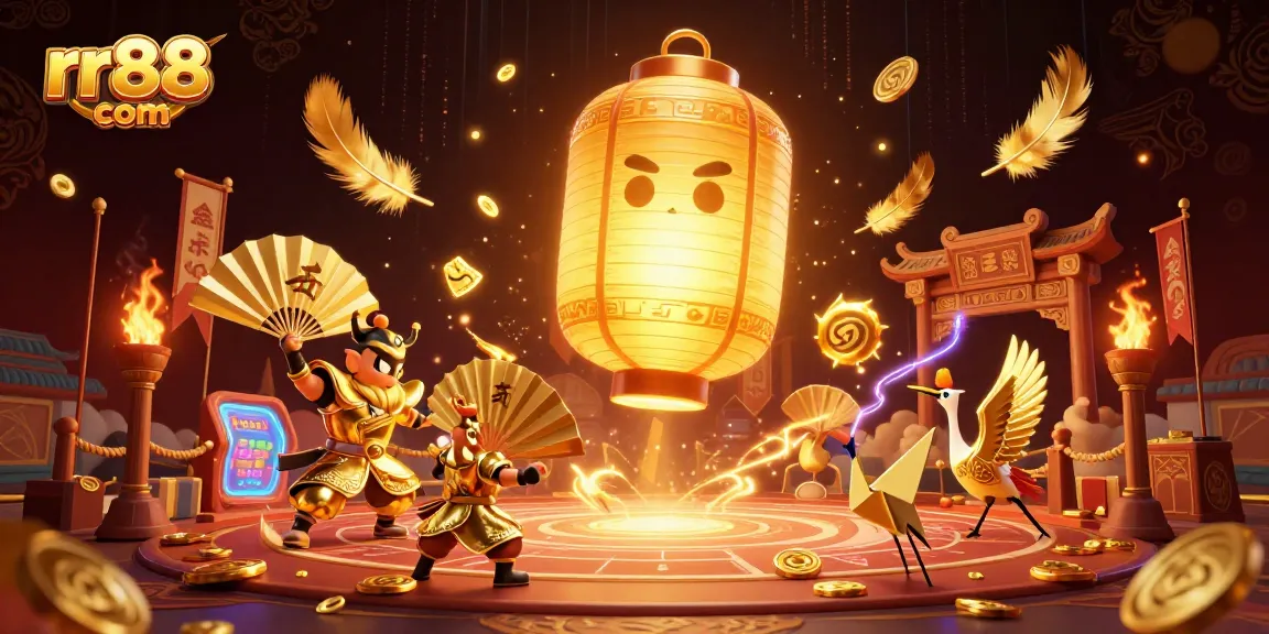 Spark excitement in rr88 com's vibrant online casino with golden lanterns and warriors.