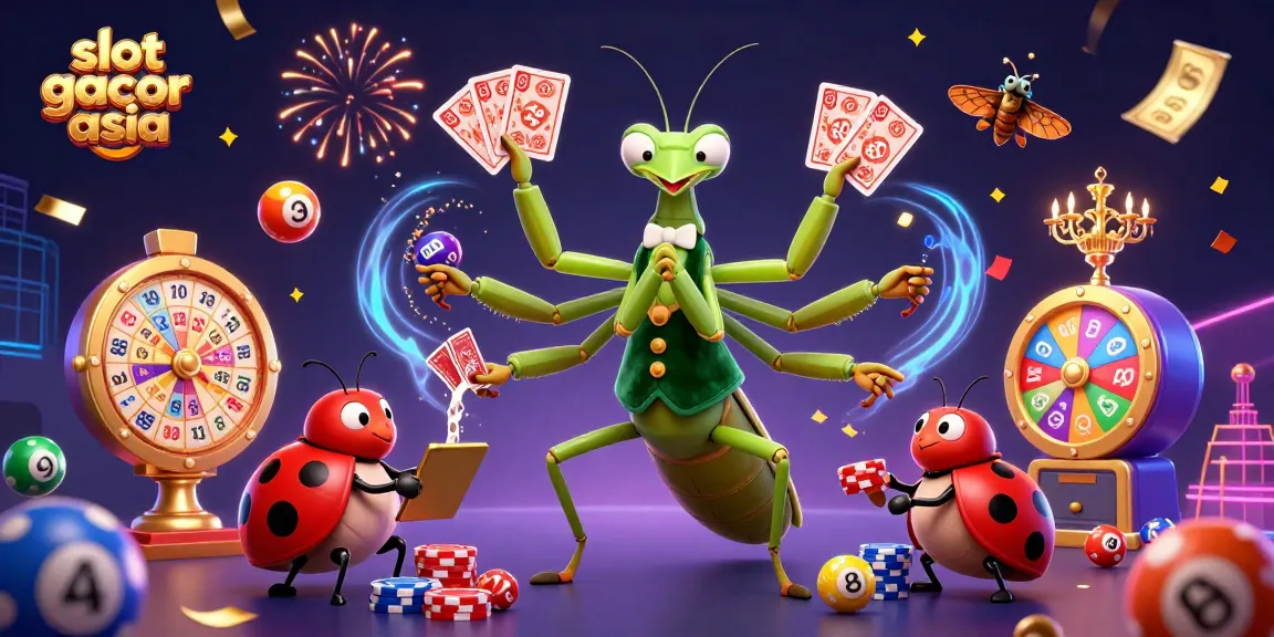 Mainkan slot gacor asia dengan keseruan penuh warna dalam ilustrasi kasino digital.
