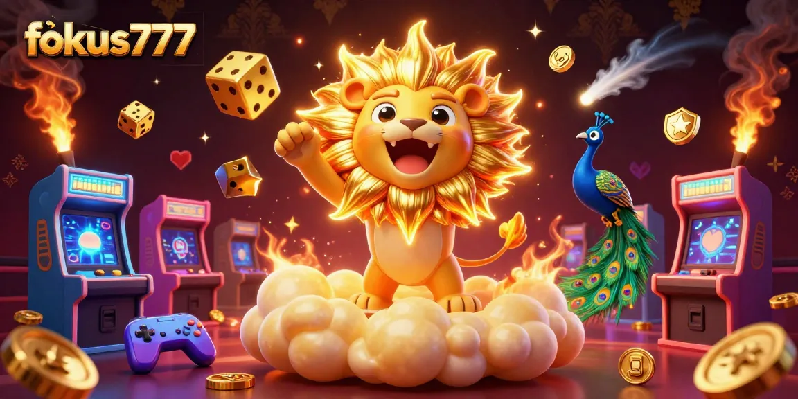 Experience thrilling gameplay at fokus777 with vibrant 3D elements and casino visuals.