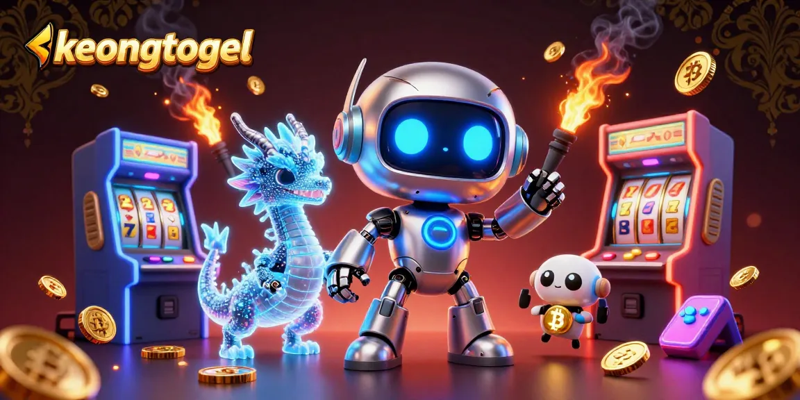 Experience the thrill of winning big at keongtogel with a vibrant 3D illustration featuring engaging gaming and casino elements.
