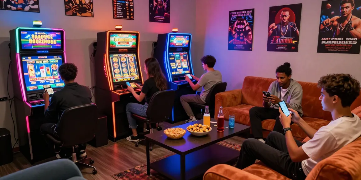 Friends enjoying a real money game on Slot PK app in a cozy gaming lounge environment.