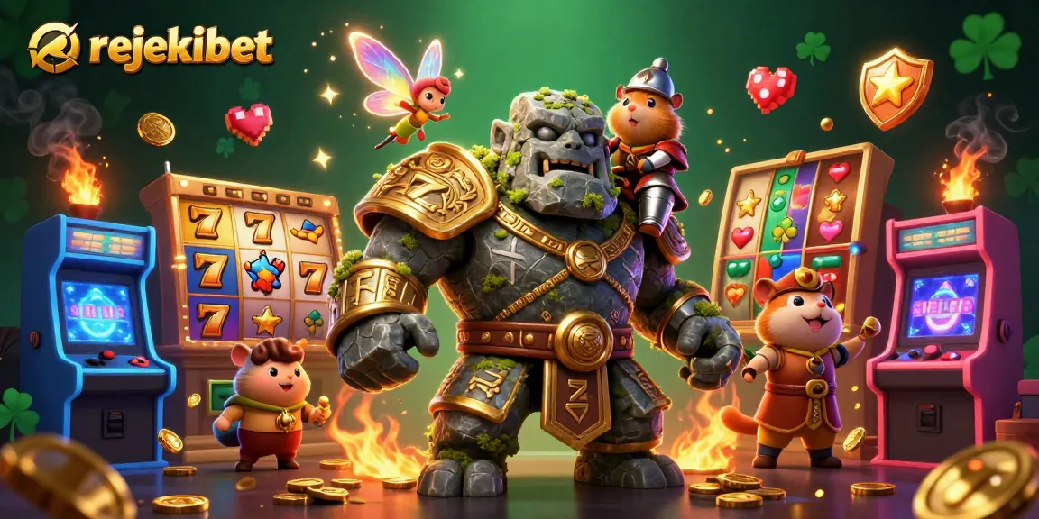 Experience rejekibet with a dynamic mix of slot reels and magical characters in a vibrant gaming scene.
