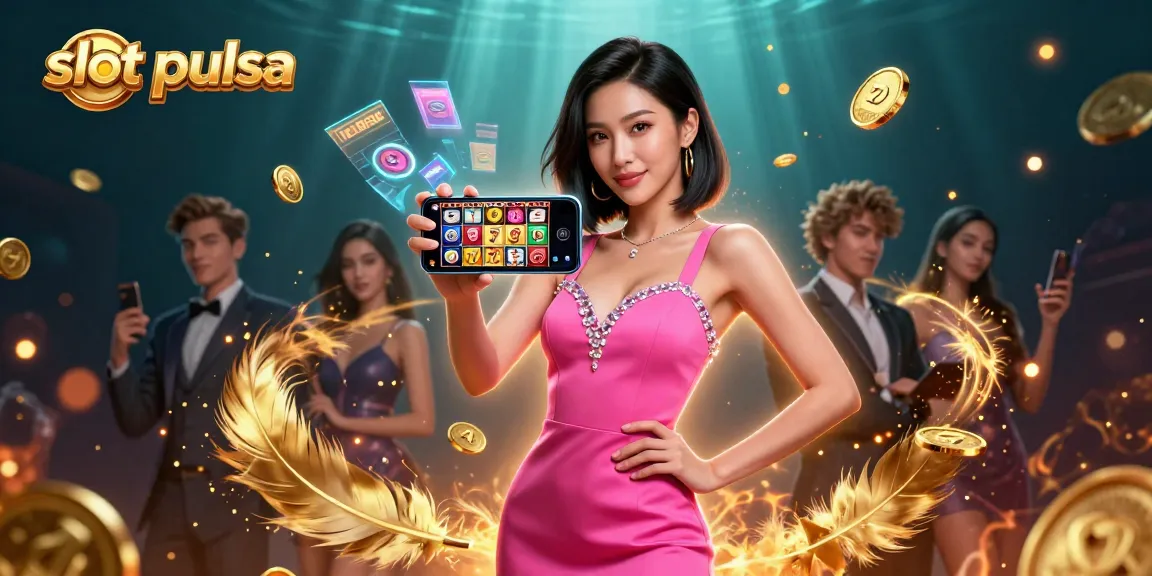 Engage with vibrant slot pulsa games in this dynamic 3D digital illustration.