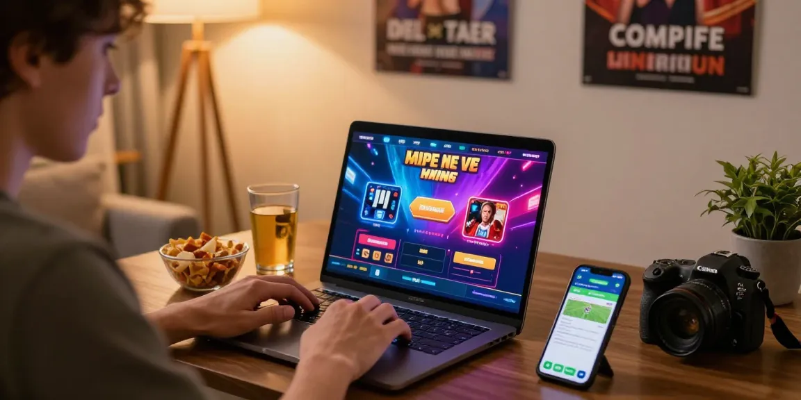 Engaging online gaming experience with fun88casino on laptop, cozy atmosphere and colorful graphics.