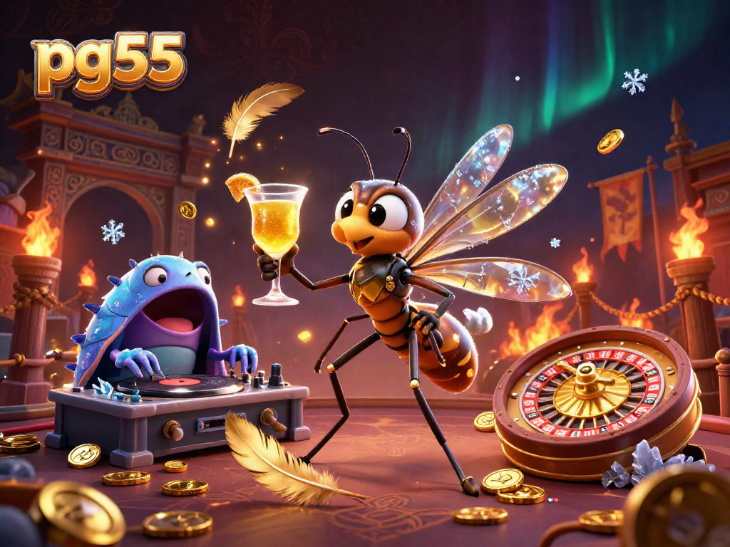 Experience thrilling gameplay with pg55 in a vibrant casino scene featuring unique characters and elements.