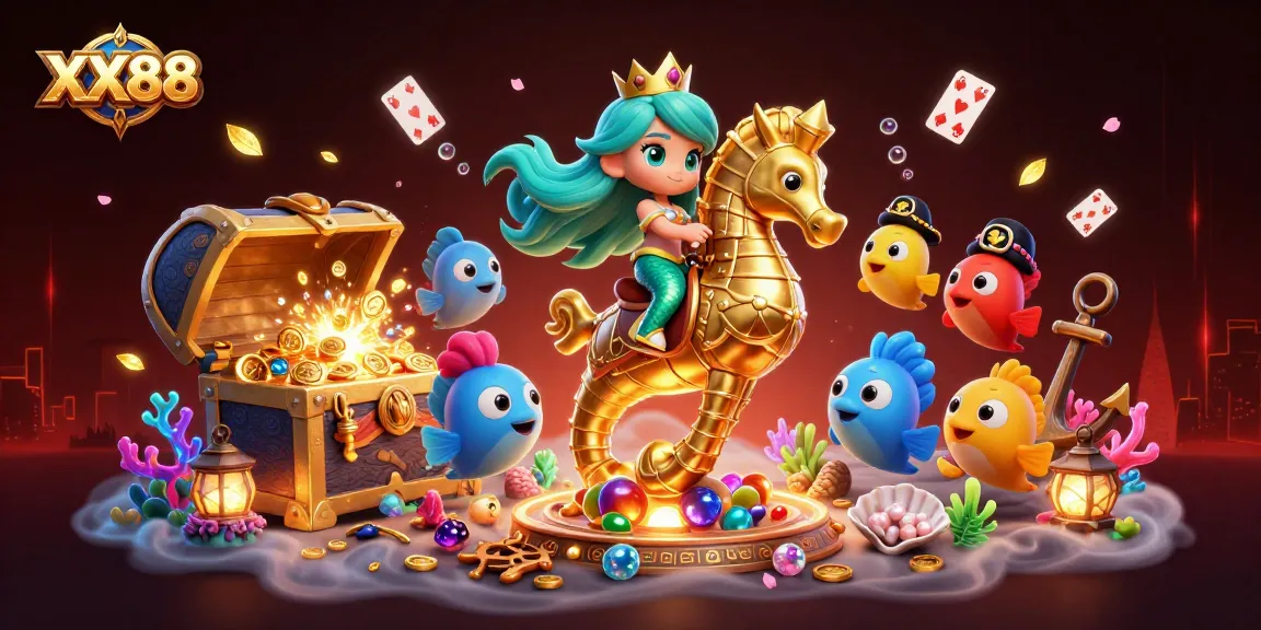 Engage with the thrilling world of XX88, surrounded by vibrant mermaids and treasure!