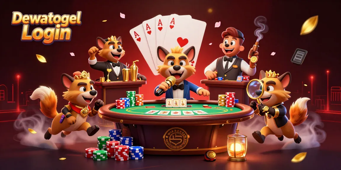 Experience thrilling gameplay with Dewatogel Login in this vibrant casino scene filled with hyenas.