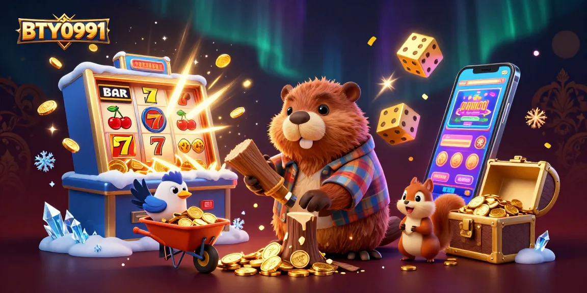 Engage with BTY0991's lively casino scene filled with coins and jackpots.