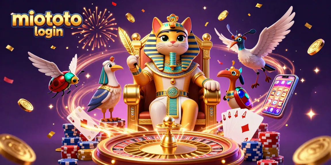 Play at miototo login to enjoy 3D casino excitement with pharaohs, gems, and spinning wheels