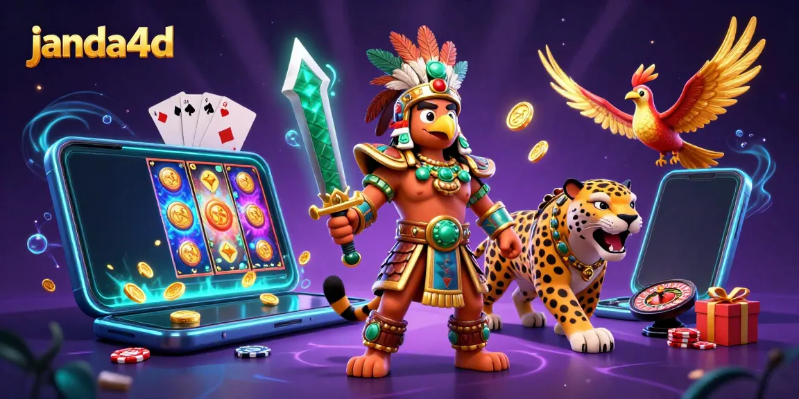 Slot online janda4d menampilkan petualangan karakter Aztec dalam suasana menang jackpot.