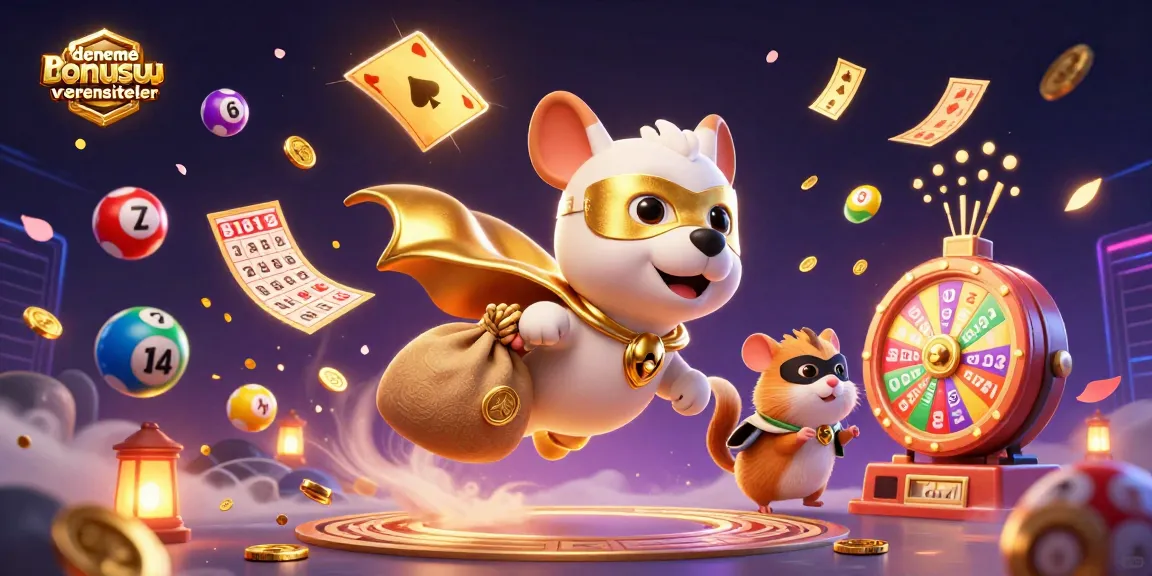 Watch the denemebonusuverensiteler characters take flight amidst vibrant casino elements and gaming excitement.