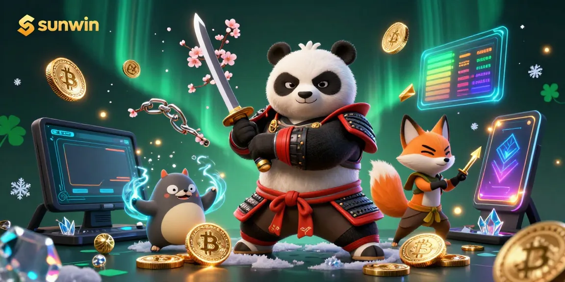 Engage in thrilling gaming with sunwin, as samurai panda, ninja fox, and spirit tanuki navigate a rich, vibrant casino scene.