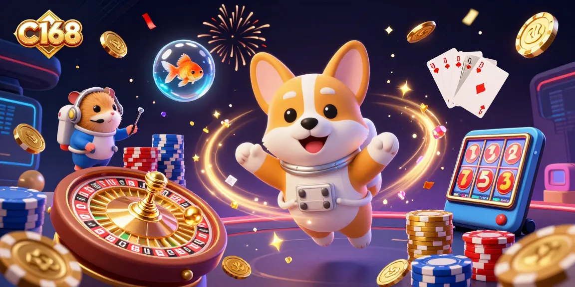 C168 players enjoy thrilling games in a vibrant casino environment with dazzling prizes.