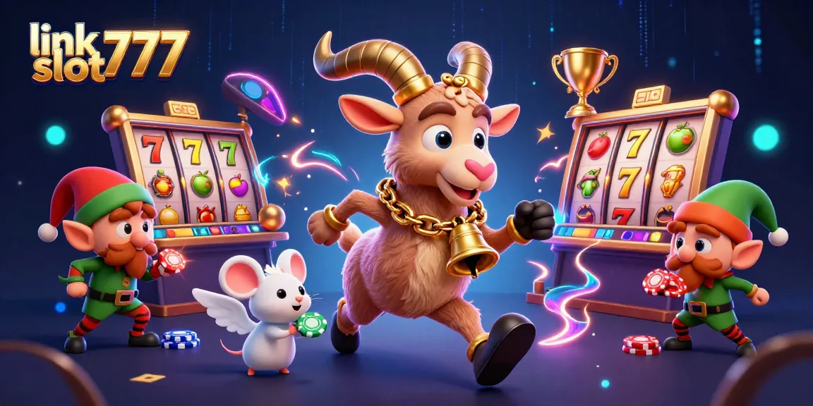Link slot777 showcases Krampus in a festive casino scene with mischievous gremlins stealing chips.