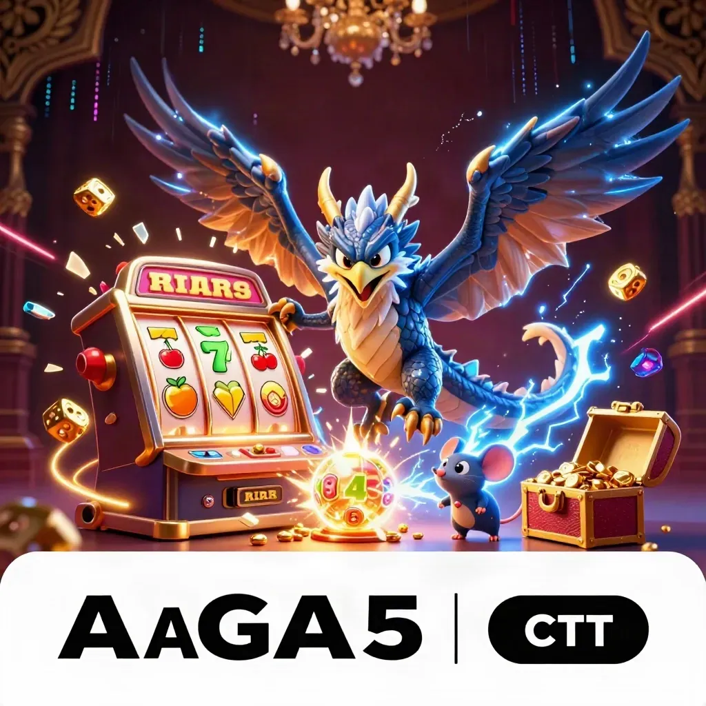 Thunder dragon, wind hawk, and lightning mouse explode around a golden slot machine in a dark luxe casino scene.