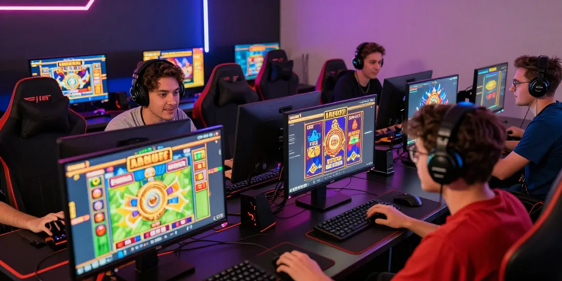 Players enjoying Slot Habanero games in a vibrant gaming lounge atmosphere.