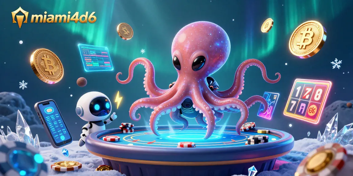 Play exciting games and win with miami4d6's vibrant casino elements in a dynamic scene.