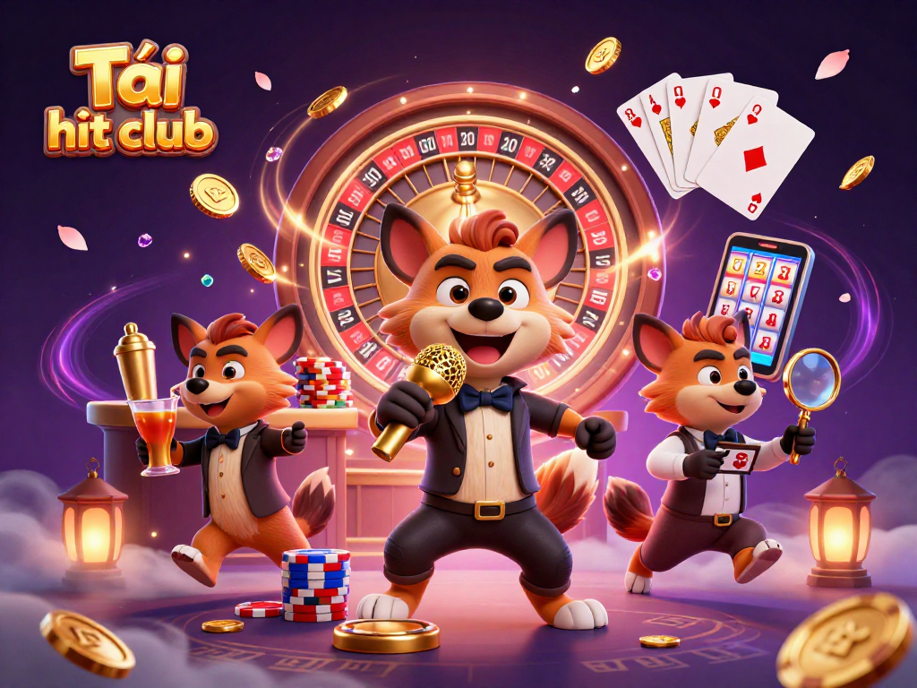 Tải hit club offers thrilling casino experience with lively hyena characters and vibrant gaming elements.