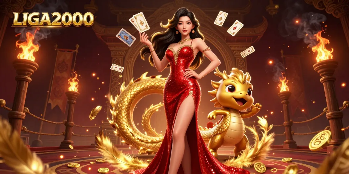 LIGA2000 menawarkan permainan kasino yang mendebarkan dengan menampilkan wanita Asia elegan yang memiliki maskot naga emas.