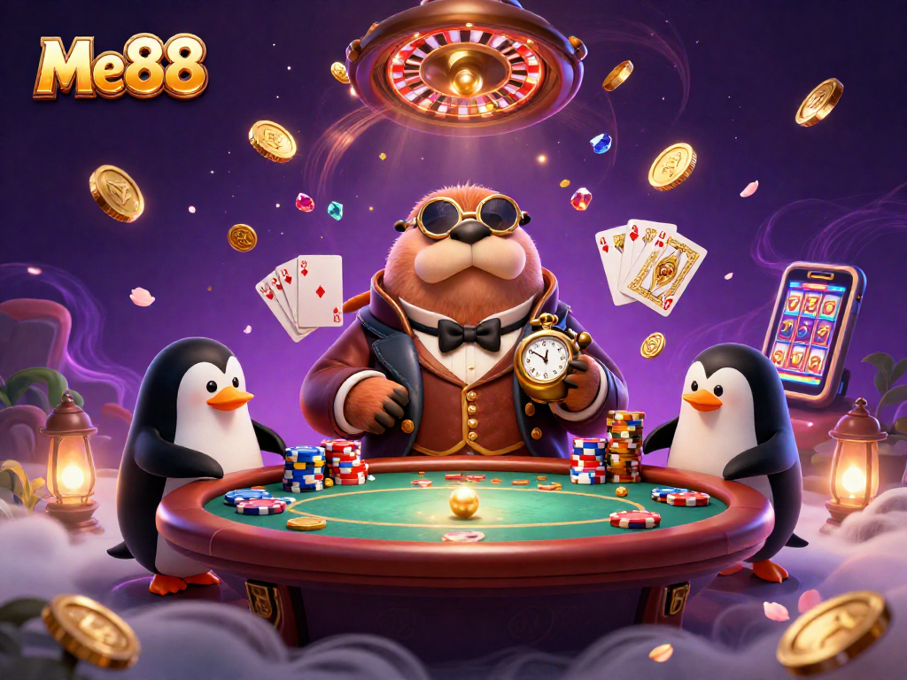 Win big at Me88 with a jolly walrus and friends betting underwater