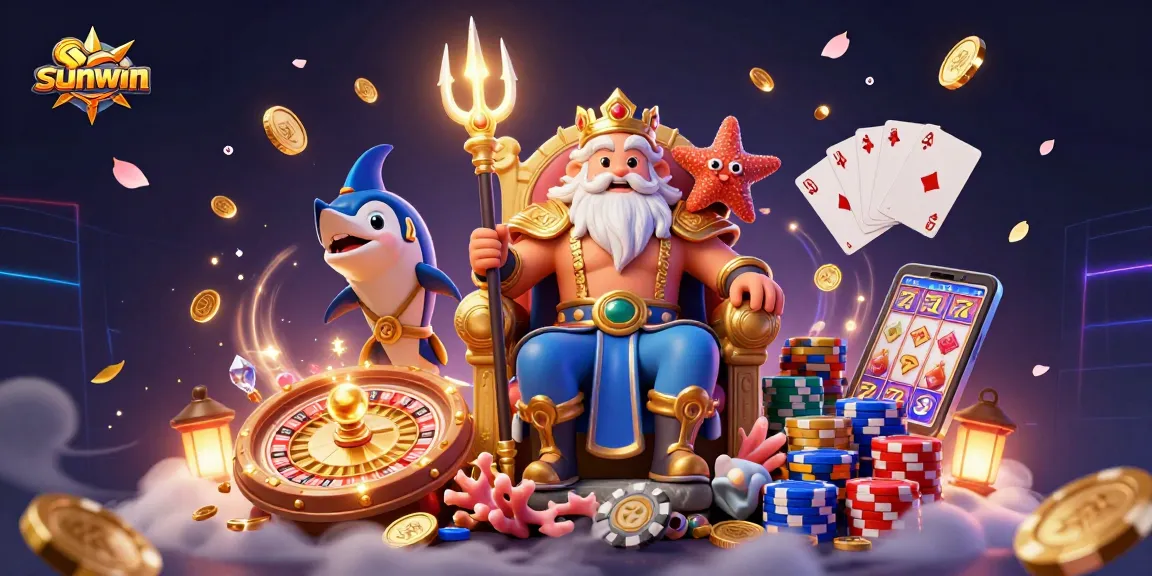 Experience thrilling casino gameplay with sunwin amidst vibrant gold coins and gaming excitement.