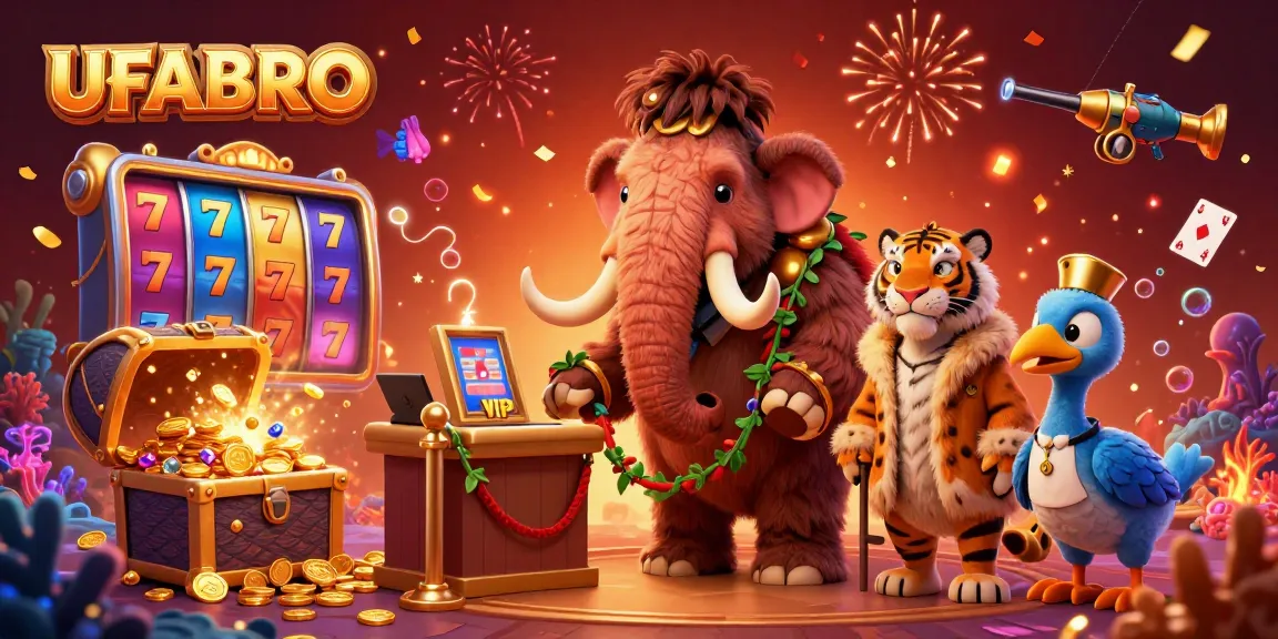 Join the excitement at UFABRO with a dynamic casino scene featuring vibrant gaming elements.