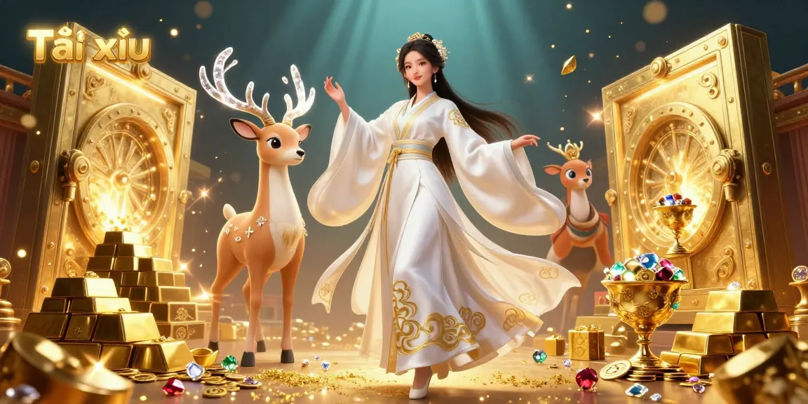 Engage in the thrilling game of Tài xỉu, showcasing a vibrant 3D digital casino scene.