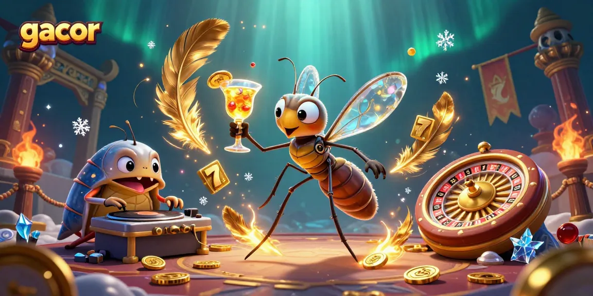 Engage with gacor slots in a thrilling casino scene featuring a lively atmosphere and dynamic game elements.