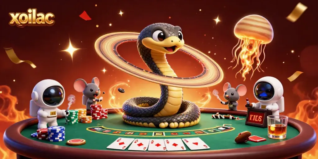 Xoilac creates an engaging atmosphere with tiny astronaut mice betting on a cosmic roulette.