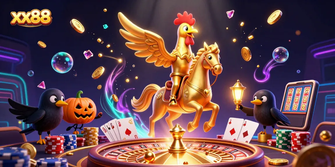 Experience the thrilling world of xx88 with vibrant 3D visuals and dynamic casino elements.