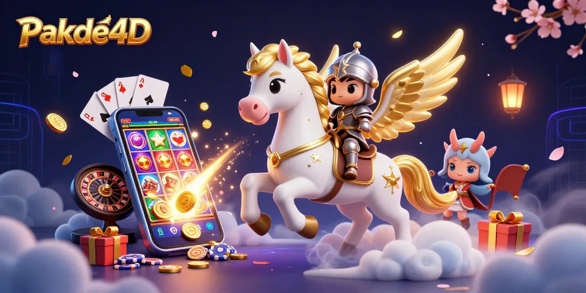 Experience thrilling wins with Pakde4D, featuring a dynamic 3D casino scene.
