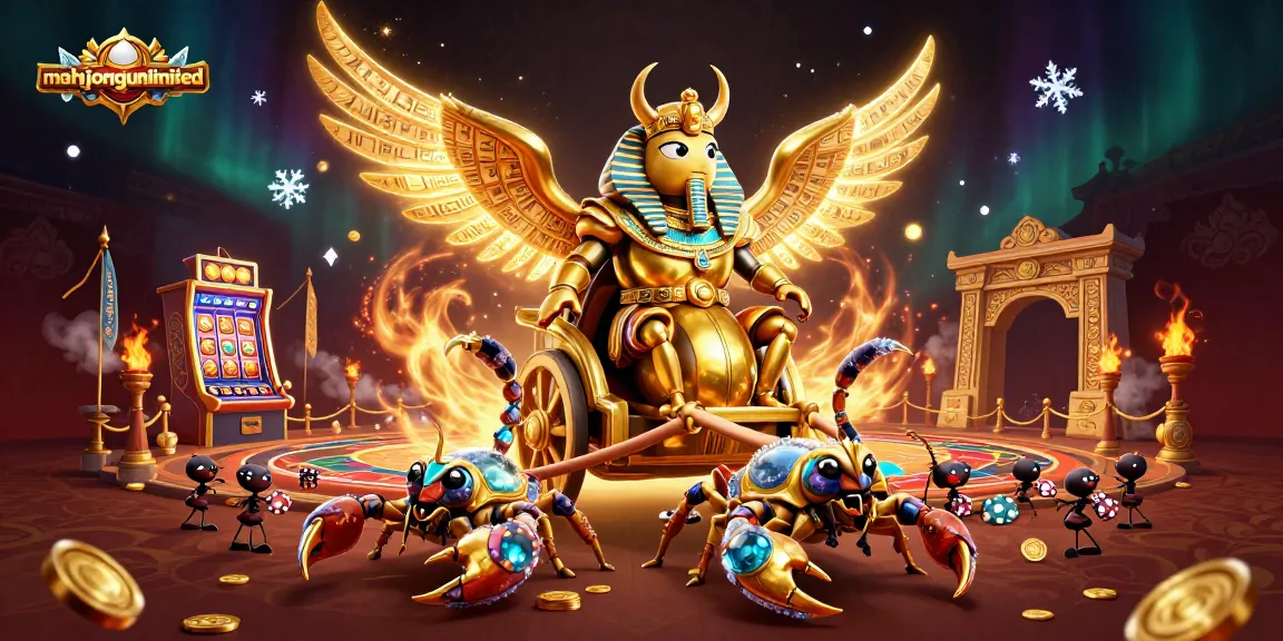 Experience winning thrills at mahjongunlimited with an exciting 3D slot machine scene.