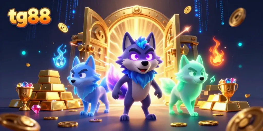 Experience exciting gameplay at tg88 with vibrant immersive 3D casino characters and treasures.