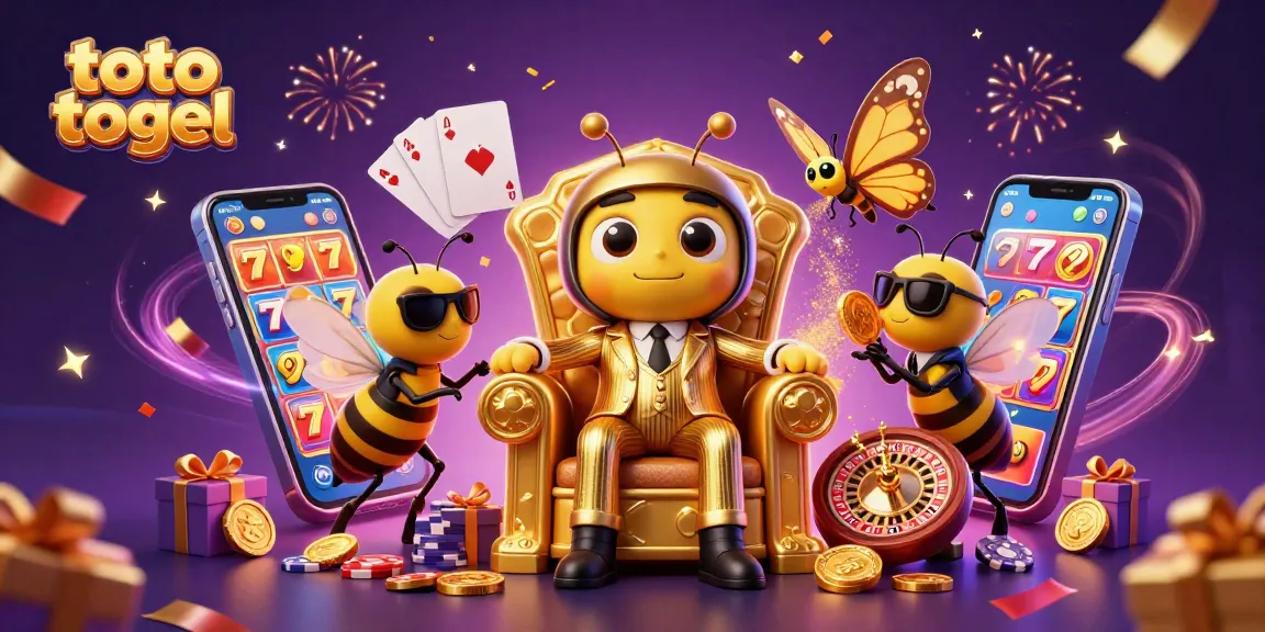 Engage in exciting toto togel gaming with colorful slot games and winning rewards illustrated in vibrant detail.