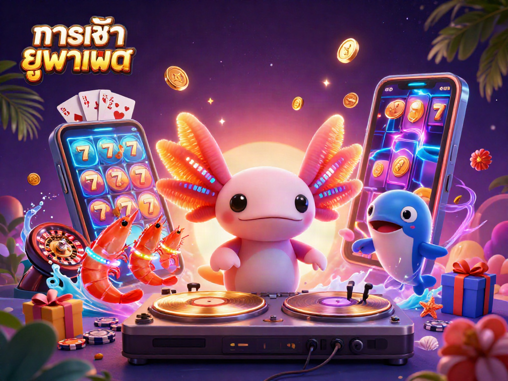 Engage with the thrilling world of ทางเข้า ยูฟ่าเบท through a vibrant 3D illustration featuring exciting casino elements.
