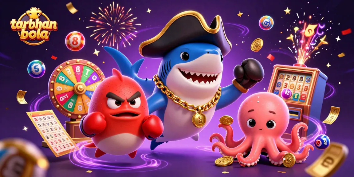 Engage in taruhan bola action with cartoon characters in a vibrant casino scene featuring dynamic gaming elements.
