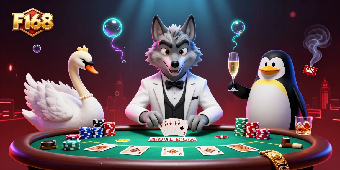 F168 players engage with an exciting baccarat scene featuring animated characters and vibrant casino elements.