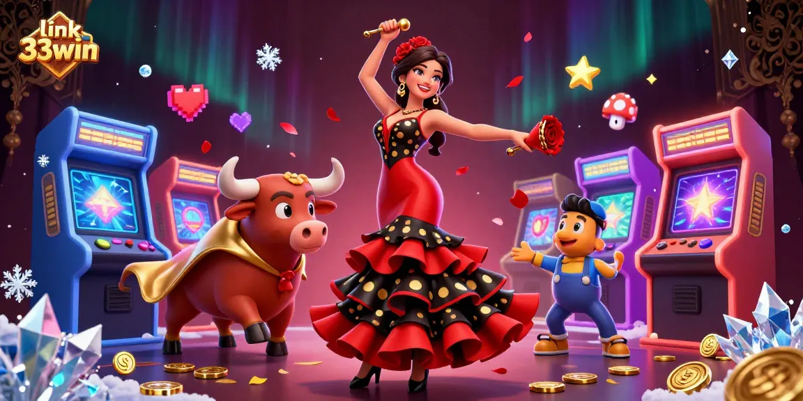 Experience action at link 33win with dynamic 3D casino illustration featuring exciting gaming elements.